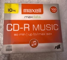 Maxell CD-R Music 10 Pk Audio Recordable Compact Discs 80 Min 32X 700mb w/ Cases