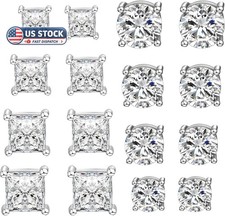 8 Pairs Stainless Steel Magnetic Stud Earrings for Men Women                