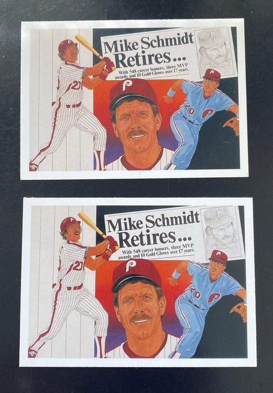 Mike Schmidt Retires Lot (2)  1990 Upper Deck Card #20