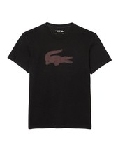 Lacoste Men's Ultra Dry XXL Logo Sport T-Shirt in Black and Brown TH2042-51 7V2