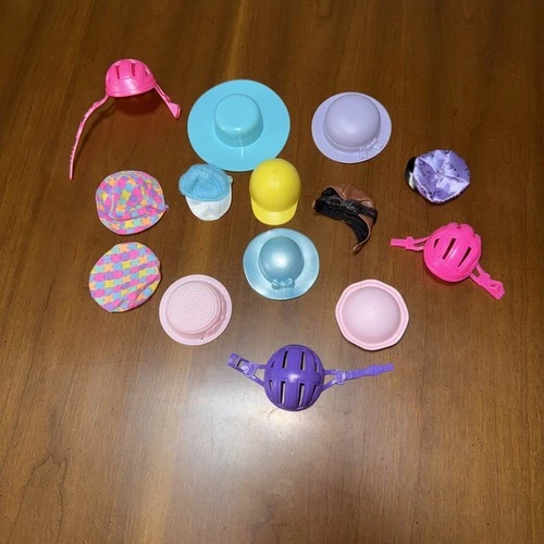 Lot Of 14 Barbie Hats And Helmets Accessories Some Vintage