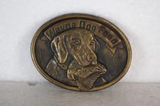 Wayne Dog Food 1984 50th Anniversary Brass Belt Buckle Continental Grain Company
