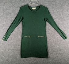 Michael Michael Kors Womens Green Sweater Dress Long Sleeve Round Neck Size M