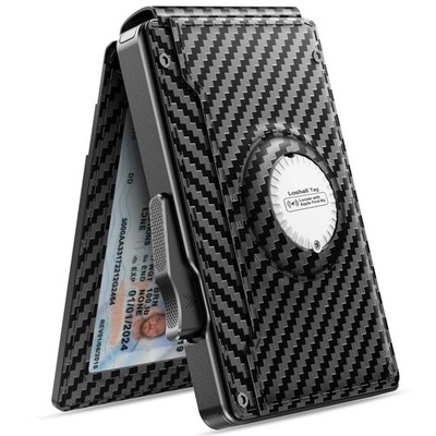 Wallet for Men with Tracker Tag Combo[iOS Only],Mens Minimalist Black 