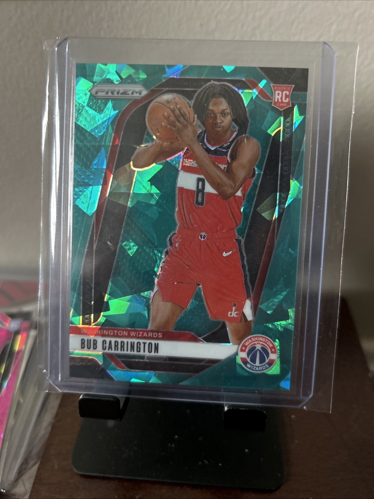 Bub Carrington 2024-25 Panini Prizm NBA RC Teal Ice /225 Prizm Rookie #244