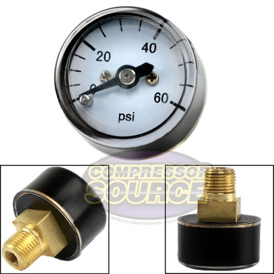 #ad #ad 1 8quot; MNPT Mini Micro Air Pressure Gauge 0 60 PSI 1quot; Face CBM Center Back Mount $13.29