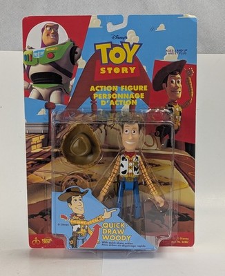 1995 Think Way Toy Story Quick-Draw Woody Action Figure Disney Pixar