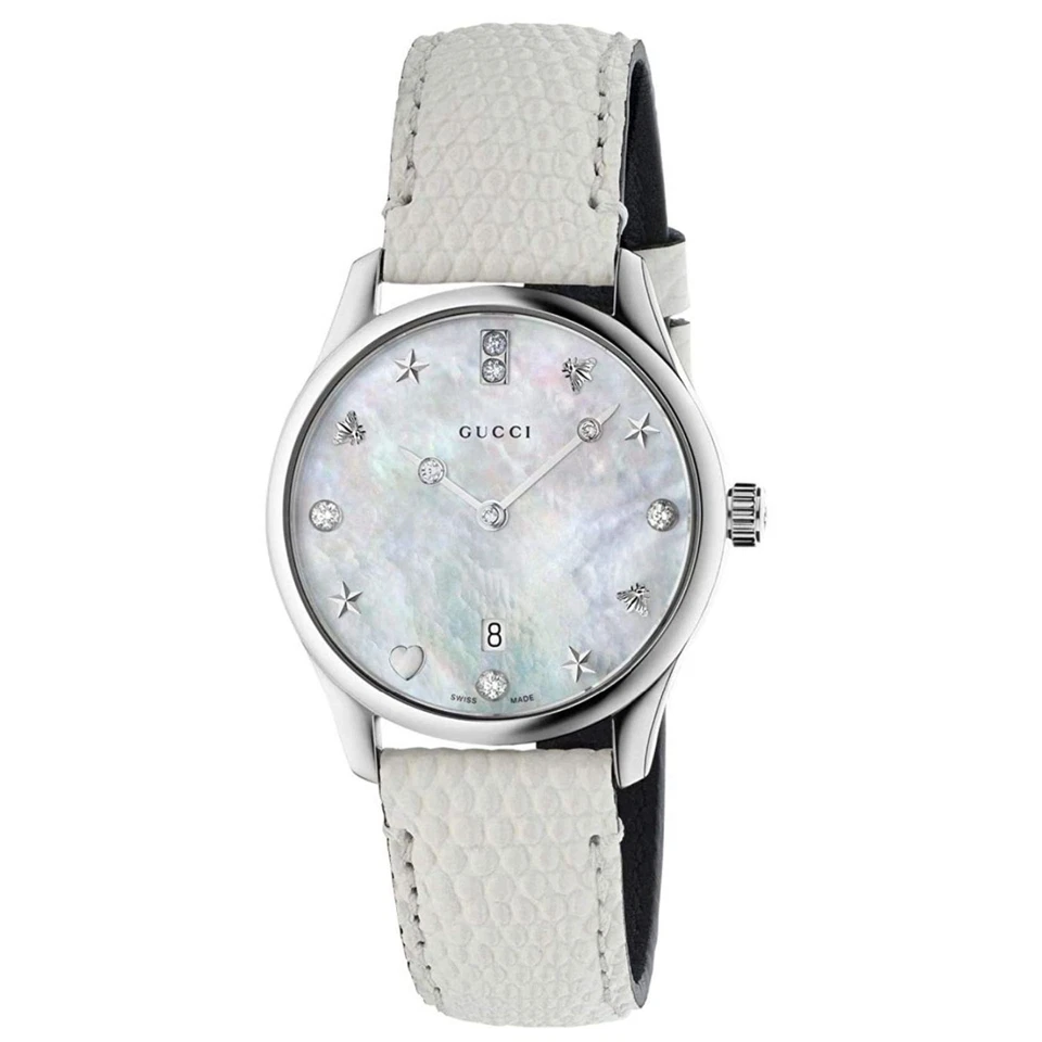 Gucci YA126597 Women's G-Timeless White Mother of Pearl Quartz Watch