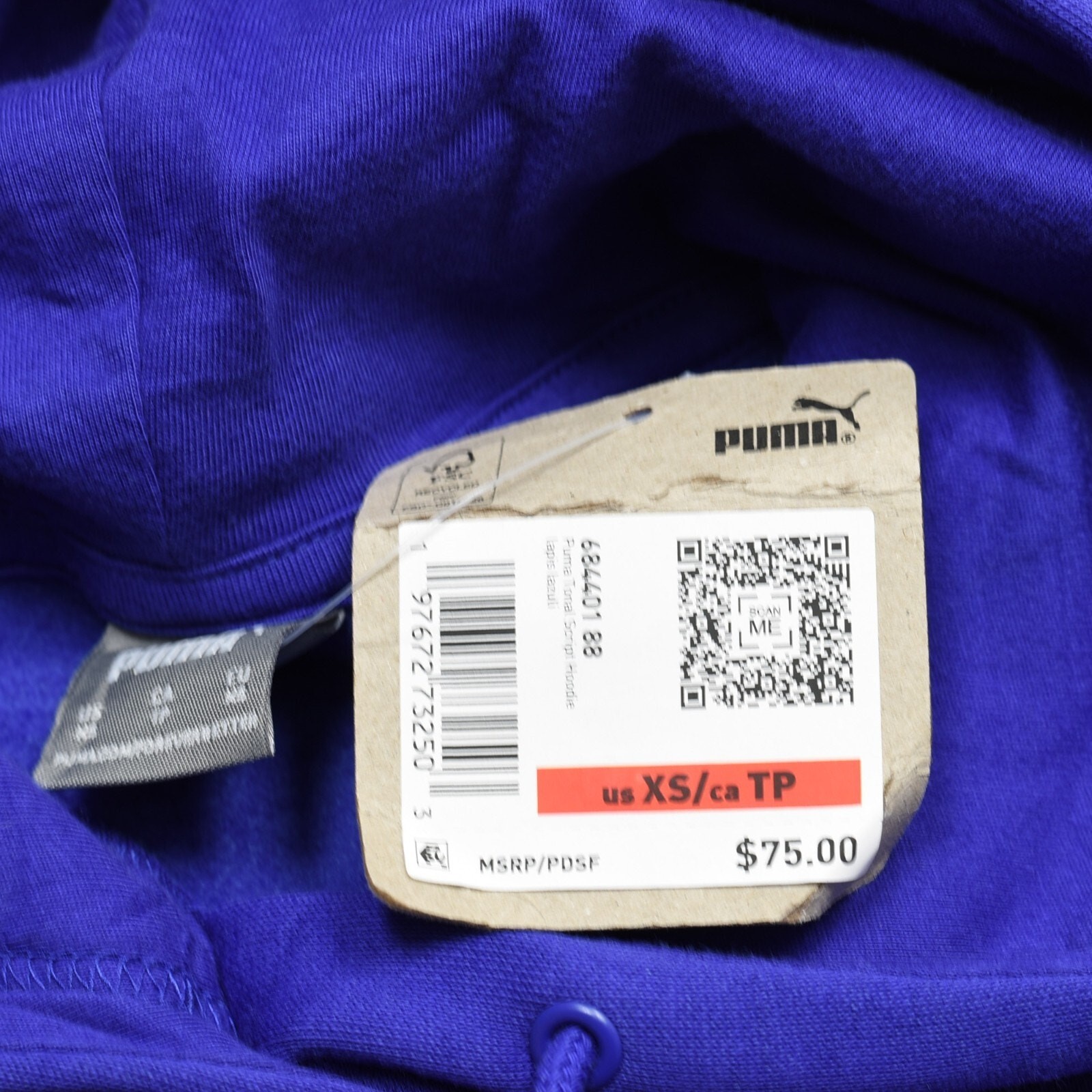 NEW Puma Women's Pullover Hoodie Solid Cotton Blend Blue Size XS 684401 88 thumbnail 7