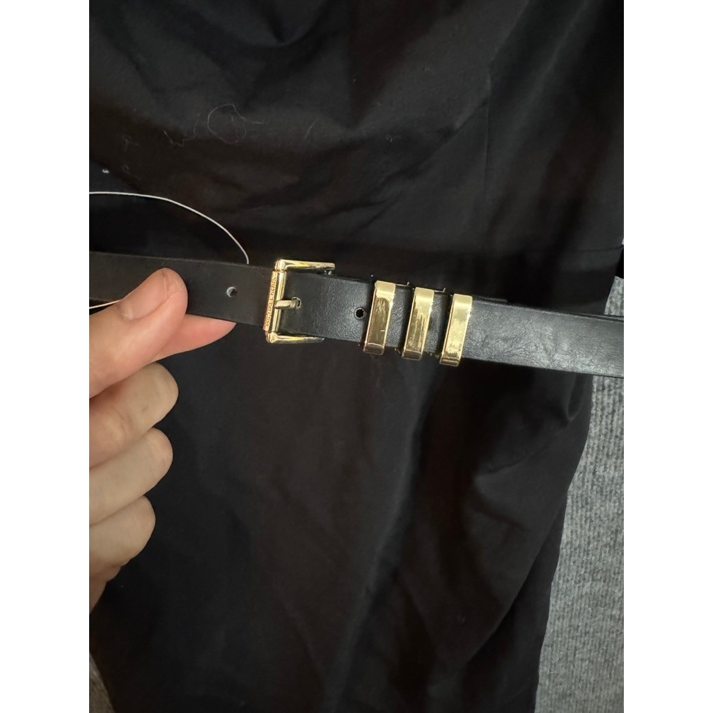 NWT Michael Michael Kors Black Cowl Neck Belted Sheath Dress MU38B49WH1 Size 6 thumbnail 10