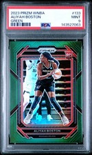 2023 PANINI PRIZM WNBA GREEN #133 ALIYAH BOSTON PSA 9