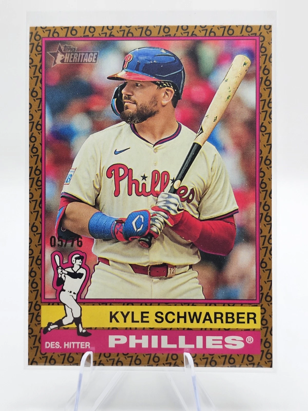 2025 Topps Heritage Kyle Schwarber 76 Color of the year SP /76 Phillies All Star