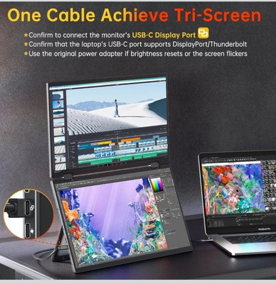 YUBWVO Dualviews Dual Screen 15.6