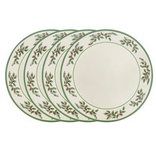 Spode Christmas Tree Holly Dinner Plates, Set of 4 -10 Inch