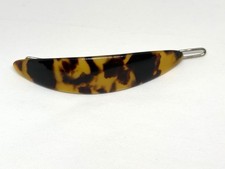 Vintage Tortoiseshell-Pattern Hair Barrette Clip Brown Black 8.7cm