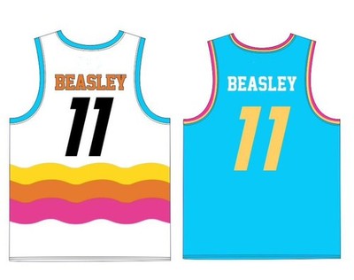 Custom Beasley #11 Stephenson #1 Big Basketball Jersey 305 White Blue Any Size