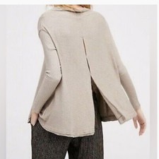 Free People We The Free Lovers Rib Oversized Open Back Tunic Sweater Medium