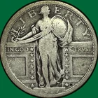 1917 Type 1 Standing Liberty Quarter Fine F Coin #34624