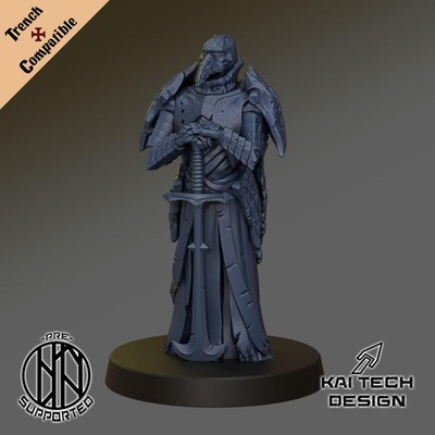 Diseased Knight with Sword x3 Kaitech Resin Miniatures Trench Wars 32mm