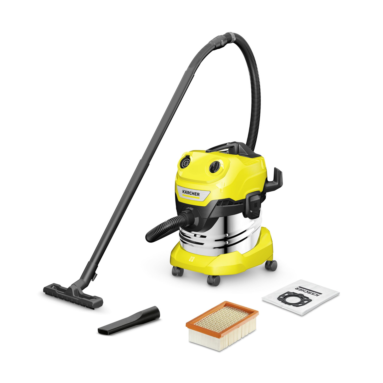 Kärcher WD 4 S Inox: Bidone Aspiratutto Professionale per Casa e Hobby
