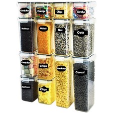 NEW! 14pc Airtight Reusable Plastic Kitchen Food Storage Container Organiser Set