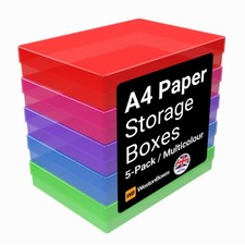 WestonBoxes A4 Storage Box for Paper, Card & Craft Items - 3.6 litre volume