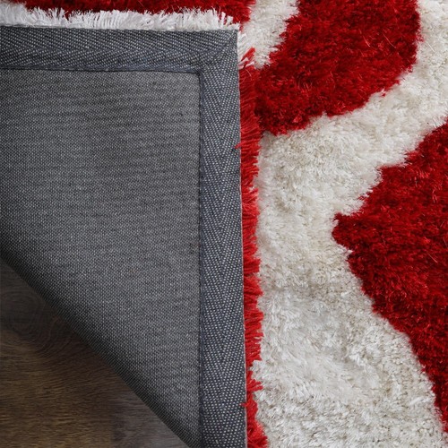 Eco-Friendly Hand Tufted Shag Polyester Area Rug Contemporary Red White BBK00003 - Picture 7 of 101