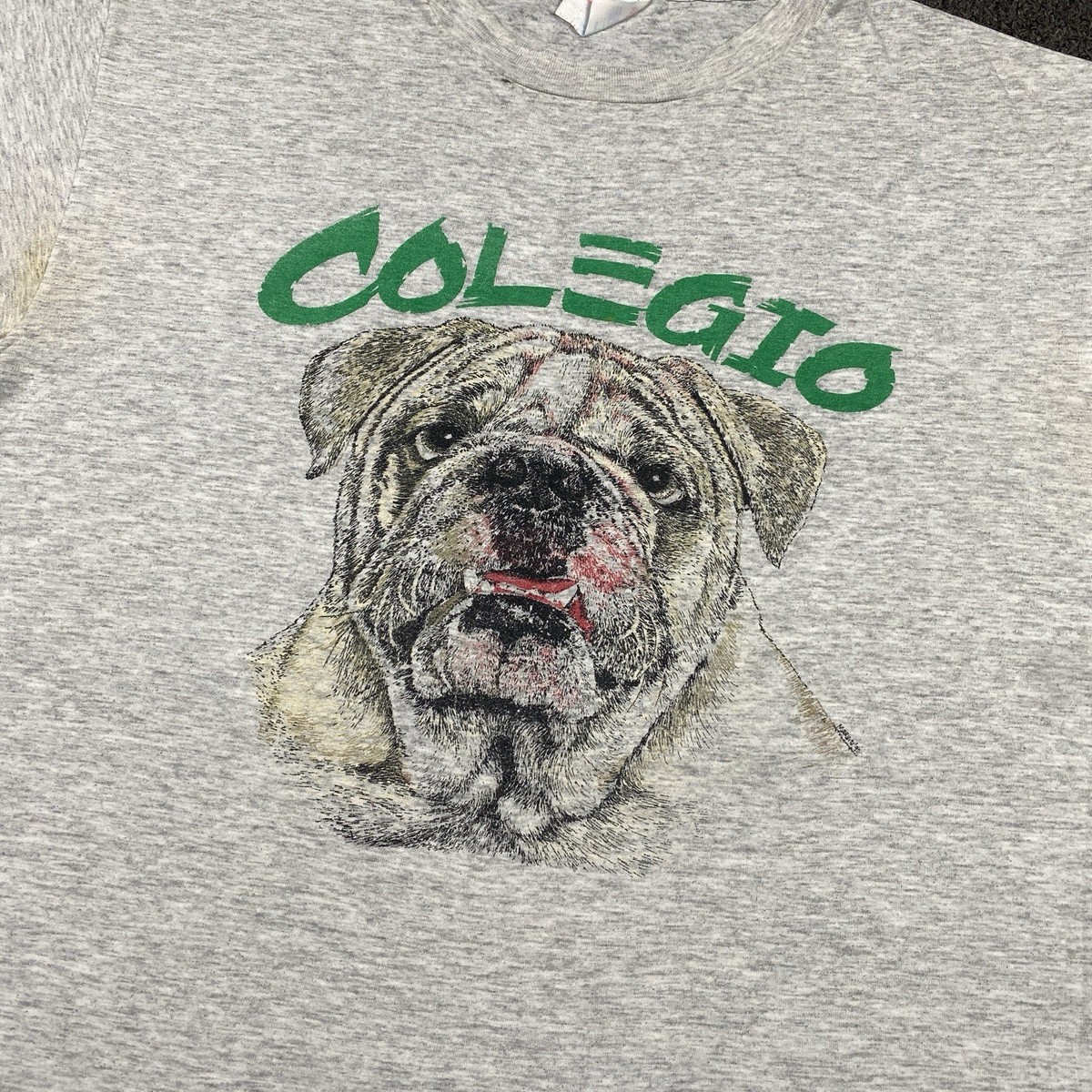 Vintage Colegio Mayagüez Bulldog T-Shirt Hanes L Puerto Rico Foil Mascot Tee View 3