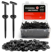 100PC Upgraded Nylon Cable Tie Buckle Universal Heavy Duty Self 100PC Black
