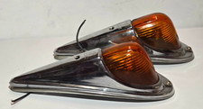 Vintage Dietz Cab Marker Light Set Of Amber Glass Lens Set Of 2 80-cf-a-12v