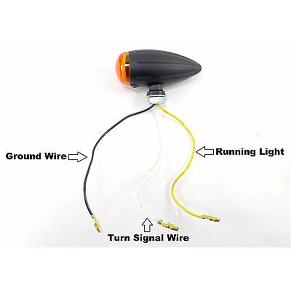 Metal Turn Signals Matte Black Buffalo Style LED Bullet for Motorcycles 61-73192 - Изображение 3 из 4