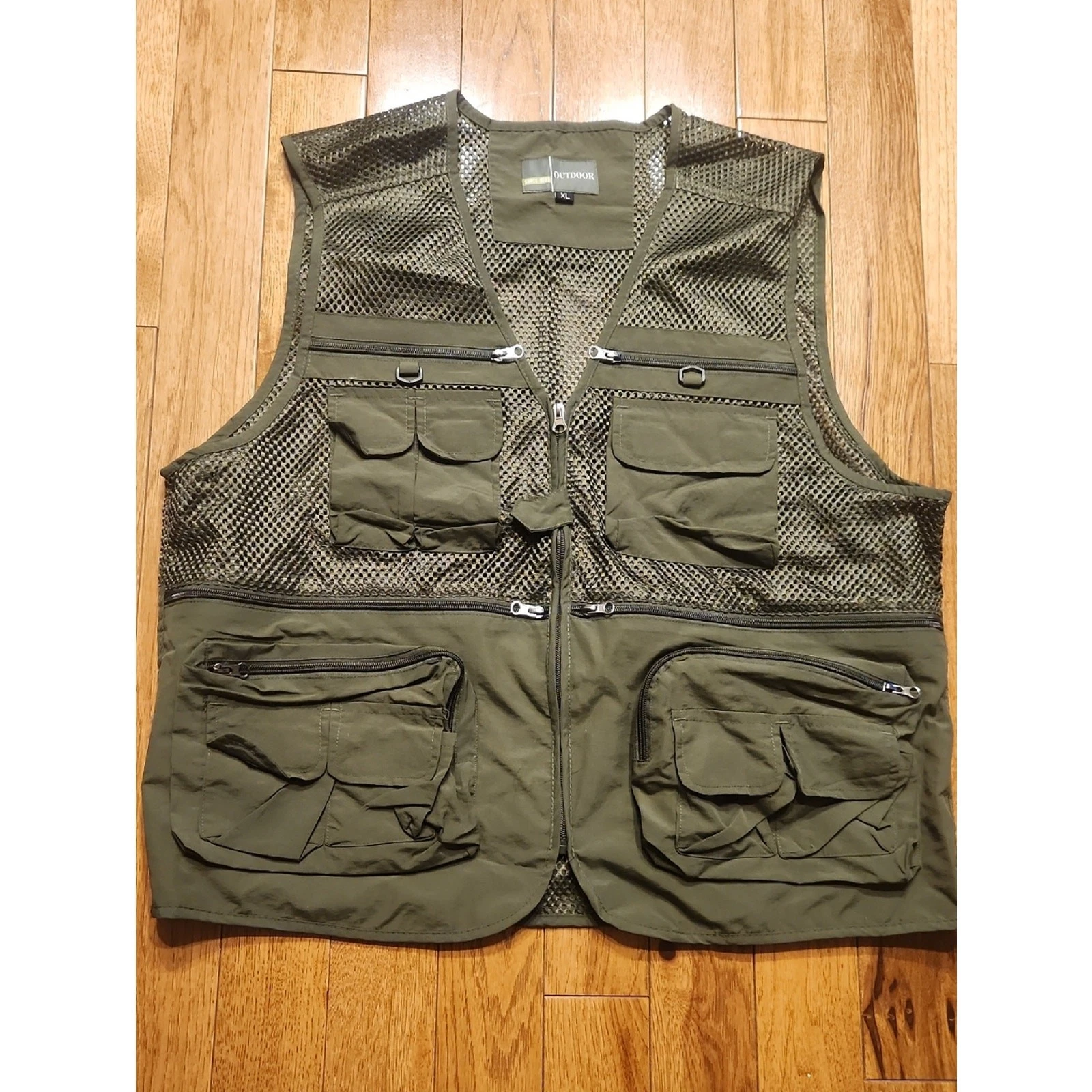 Outdoor Tactical Mesh Utility Vest - Olive Green Size XL
