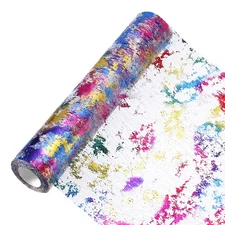 Rainbow Table Runner 11" x 360", Metallic Foil Thin Mesh