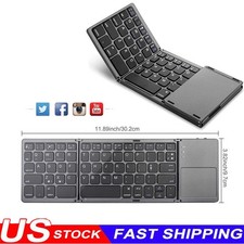 Mini Thin Fold Wireless Bluetooth Keyboard With Touchpad for iOS Android Windows