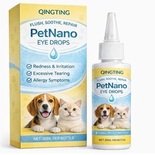 QINGTING Petnano Eye Drops, Gentle Daily Care, for Dogs Cats, Clear