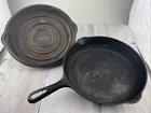 Vintage Griswold Cast Iron Ten Inch Skillet No 8 Erie PA USA 704 A W/1098 Lid