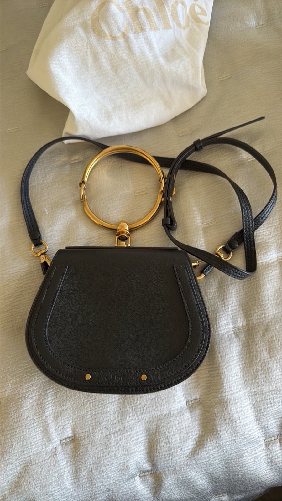 Chloe Calfskin Suede Nile Small Bracelet Bag