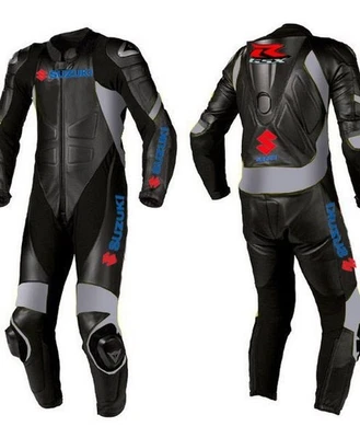 Homme combinaison moto cuir Suzuki tenue sport armure protection renforcée CE - Photo 1/2