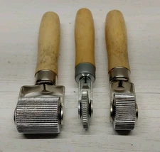 Set Of 3 Wooden Handle Tire Patch Repair Stitcher Ball Bearing - USED