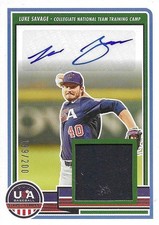 2023 Panini USA Baseball Stars🇺🇸USA Stars & Stripes Signature Luke Savage /199