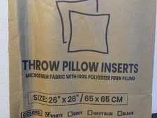 Throw Pillow Inserts 2-Pack 26” X 26” White Microfiber Fabric W/100% Polyester