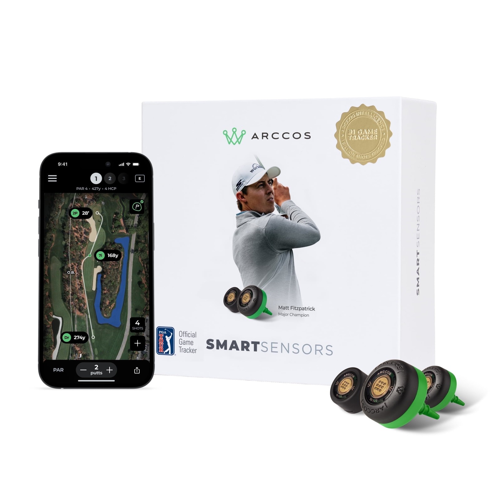 Arccos Golf Arccos Smart Sensors (Gen 4): Automatic Golf Game Tracking System A.I. Powered GPS Rangefinder & Smart Club Distances Arccos Golf Arccos Smart Sensors (Gen 4): Automatic Golf Game Tracking System A.I. Powered GPS Rangefinder & Smart Club Distances