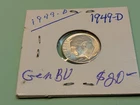 1949D Gem BU Silver Roosevelt Dime 10c 251028