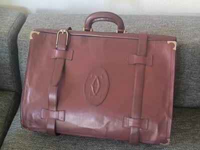 Elegante Grande Koffer Must De Cartier Bordeaux Vintage French Luxury Bag 