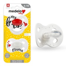 Medela Baby Pacifier | Day and Night Glow in The Dark | 6-18 Months | 2-Count, L