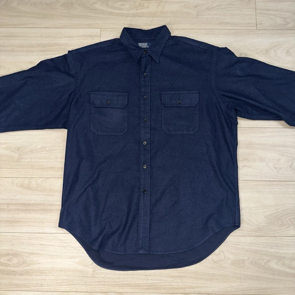 Vintage Polo Ralph Lauren GI Button Up Shirt Mens XL Cotton Rayon Blend Military - Image 3 of 4