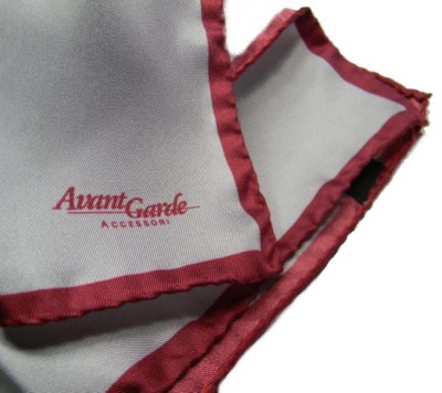 Bordeaux Pochette Uomo Bianca Seta Pochette Da UOMO ROSSO BORDEAUX