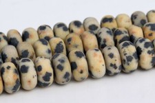 6x3MM Natural Matte Dalmatian Jasper Grade AAA Rondelle Gemstone Loose Beads 15"