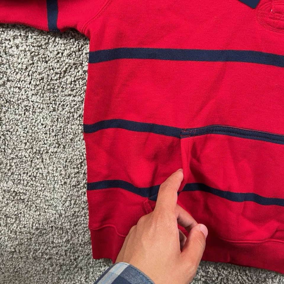 Polo Ralph Lauren Rugby Suéter Niños Grande 14-16 Rojo Azul Marino Sudadera con Capucha Relajada Comodidad Foto 3 de 4