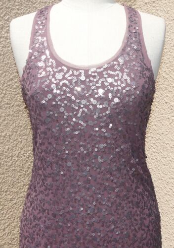 MAX STUDIO PURPLE LAVENDER SILVER BEAD SEQUIN EVENING COCKTAIL MINI DRESS LARGE - Picture 2 of 9